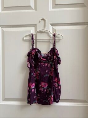 Hollister Purple Floral Tank Top